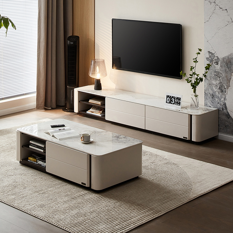 政府补贴全友家居现代简约茶几客厅家用小户型可伸缩电视柜组合