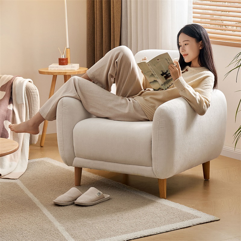 全友家居简约灯芯绒单椅