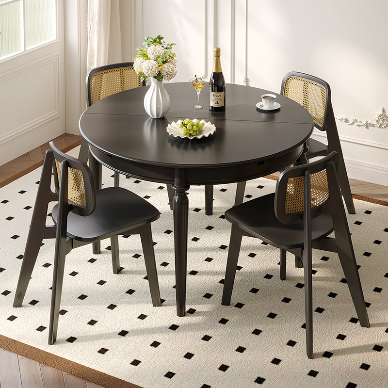 全友家居功能餐桌复古风圆桌