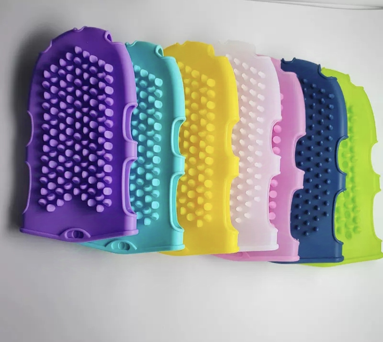 美容院按摩塑形软刷硅胶拔火罐加按摩手套经络刷按摩刷全身发2只