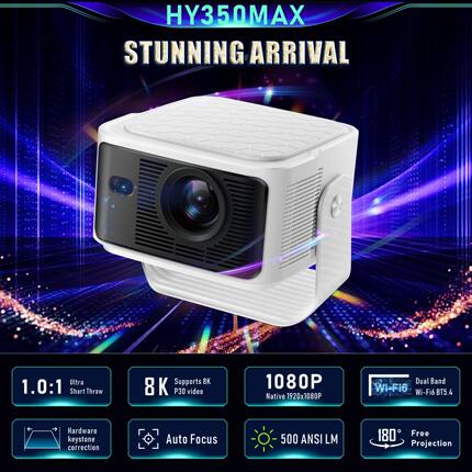 HY350Max Android Projector 1080P Smart Home Cinema无线投影仪