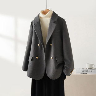 海谧2025年冬季 气质内胆充绒西装 新款 时尚 呢大衣外套 女装 IHIMI