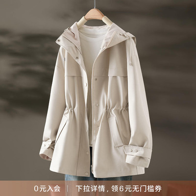 IHIMI海谧简约气质连帽风衣