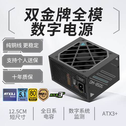 鑫谷数智DM-850G双金牌数字台式机电脑电源额定850W模组电竞电源