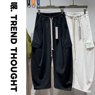 呡. TREND THOUGHT丨JIUJIN水洗做旧多口袋阔腿休闲工装