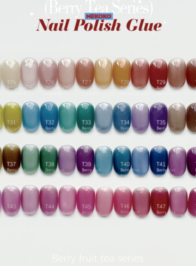 Nekoko妮可可24色莓莓果茶奶玻璃透色渐变色胶腮红彩虹甲油胶套装