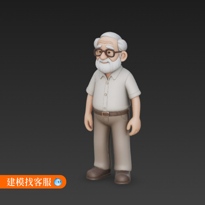 老人模型建模老年人模型建模人物模型3D模型虚拟文件模型1140
