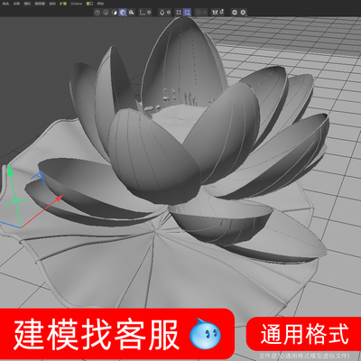 3785荷花模型建模花瓣建模精雕3D模型建模精雕模型花朵模型