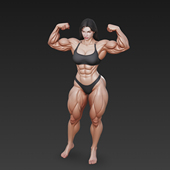 女模特肌肉女建模三维模型肌肉模型建模女模型肌肉女771