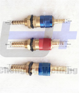 WSE315P氩弧焊机连接气和水 通水快插插头8mm插座 快速接头