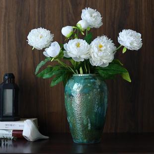 饰干花插花器 复古粗陶陶瓷花瓶花器家居餐桌摆件陶艺水培客厅装