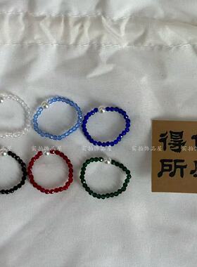 2mm水晶手工编织弹力转运戒指