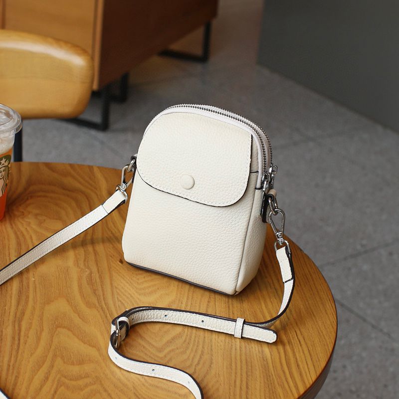 真皮手机包女斜挎包2025夏季牛皮单肩包时尚软皮高级感迷你小背包