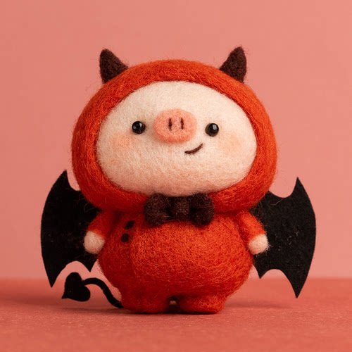 羊毛毡戳戳乐小猪diy材料包