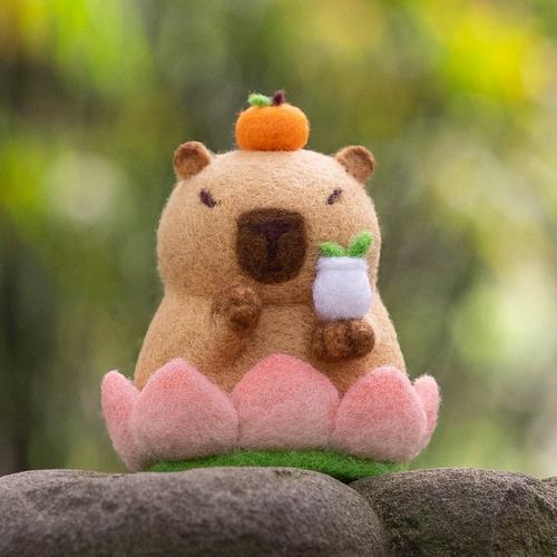 羊毛毡戳戳乐水豚diy材料包