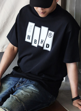 潮牌NBHD夏季新款印花重磅280克圆领小领口休闲潮流宽松短袖T恤男