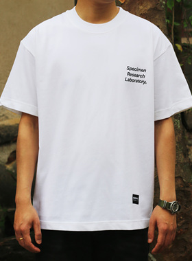 SRL潮牌300g重磅宽松小领口夏季纯棉短袖T恤印花休闲圆领男上衣