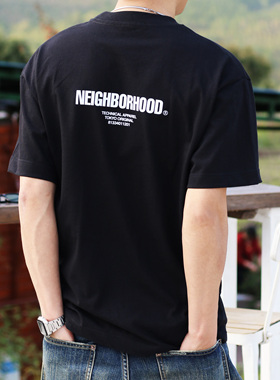 潮牌NBHD夏季新款日系重磅纯棉短袖T恤男宽松百搭上衣打底衫四季