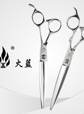 火蓝长刀大刀 徒手剪7寸美发大切口厚发片男士起发脚 刀磨makan