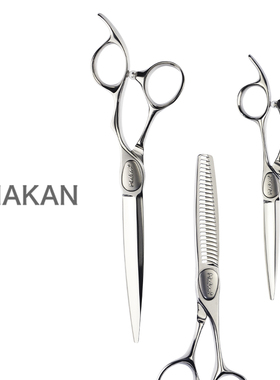 台湾Makan6寸MKG综合剪结构剪长刀无痕牙剪美发剪刀刀磨DaoMo火蓝