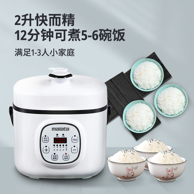 迷你2升电压力锅麦饭石陶瓷釉双胆家用小型号高压锅多功能1-2-3人