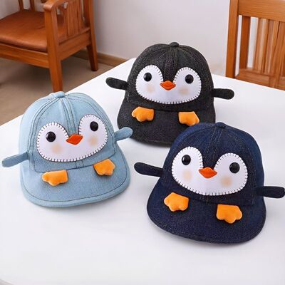 宝宝遮阳帽子春秋薄款防晒大帽檐鸭舌帽男女儿童水洗牛仔棒球帽韩