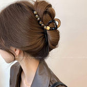 亚克力抓夹咖色鲨鱼夹大号发量多后脑勺发夹春天女2025新款 高级感