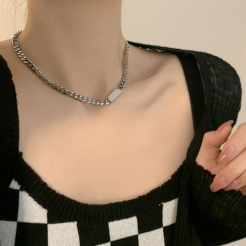 钛钢不掉色项链女轻奢高级