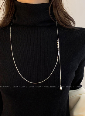 温柔简约灵动珍珠毛衣链