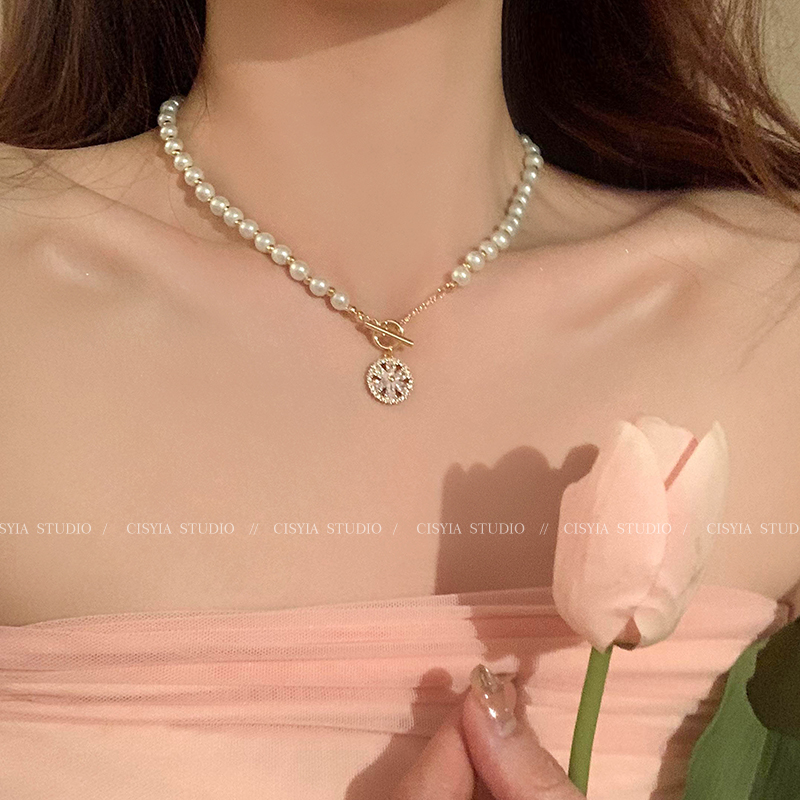 花朵吊坠锁骨链choker