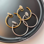 大圆圈耳圈耳夹无耳洞女新款 轻奢小众素圈耳环夸张复古蚊香盘耳饰