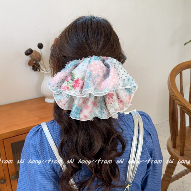 油画风碎花大号大肠发圈女绝美发圈发饰扎头发大号头绳,饰品/流行首饰/时尚饰品新,发饰,淘宝优惠券,粉丝福利购,淘宝优惠卷