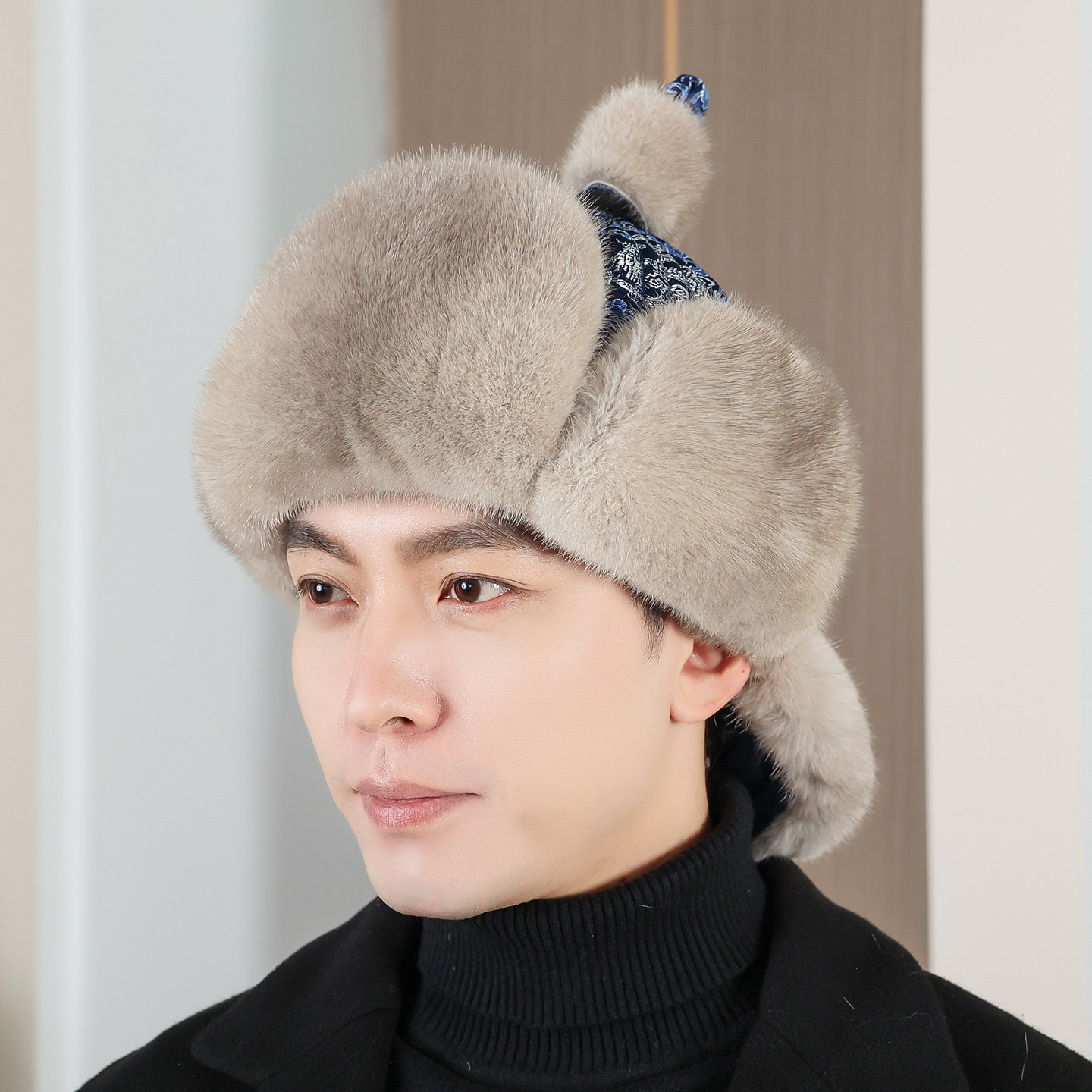 蒙古帽男女王爷帽冬季新款护耳防寒水貂皮毛帽子贝雷帽保暖加厚,服饰配件/皮带/帽子/围巾,帽子,淘宝优惠券,粉丝福利购,淘宝优惠卷