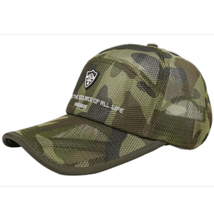 全网眼透气帽子男夏季户外防晒遮阳太阳帽薄款鸭舌帽女迷彩棒球帽