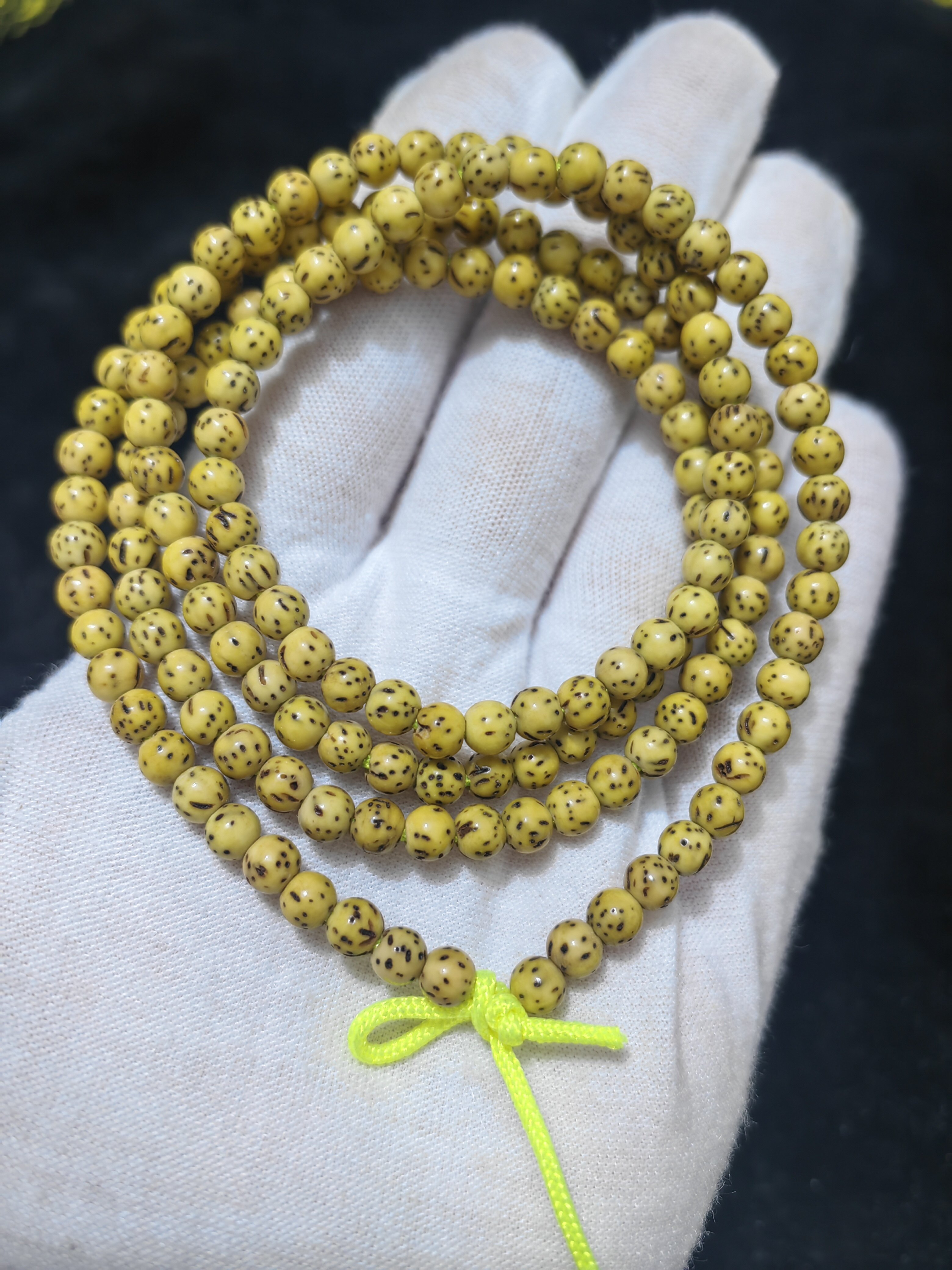 原生态鸡油黄星月菩提5圆最小圆珠天然星月高抛佛珠手链项链