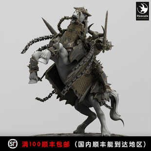 释放枷锁 恶魔战马14K高精度手涂白模 暗黑破坏神2 龙与地下城