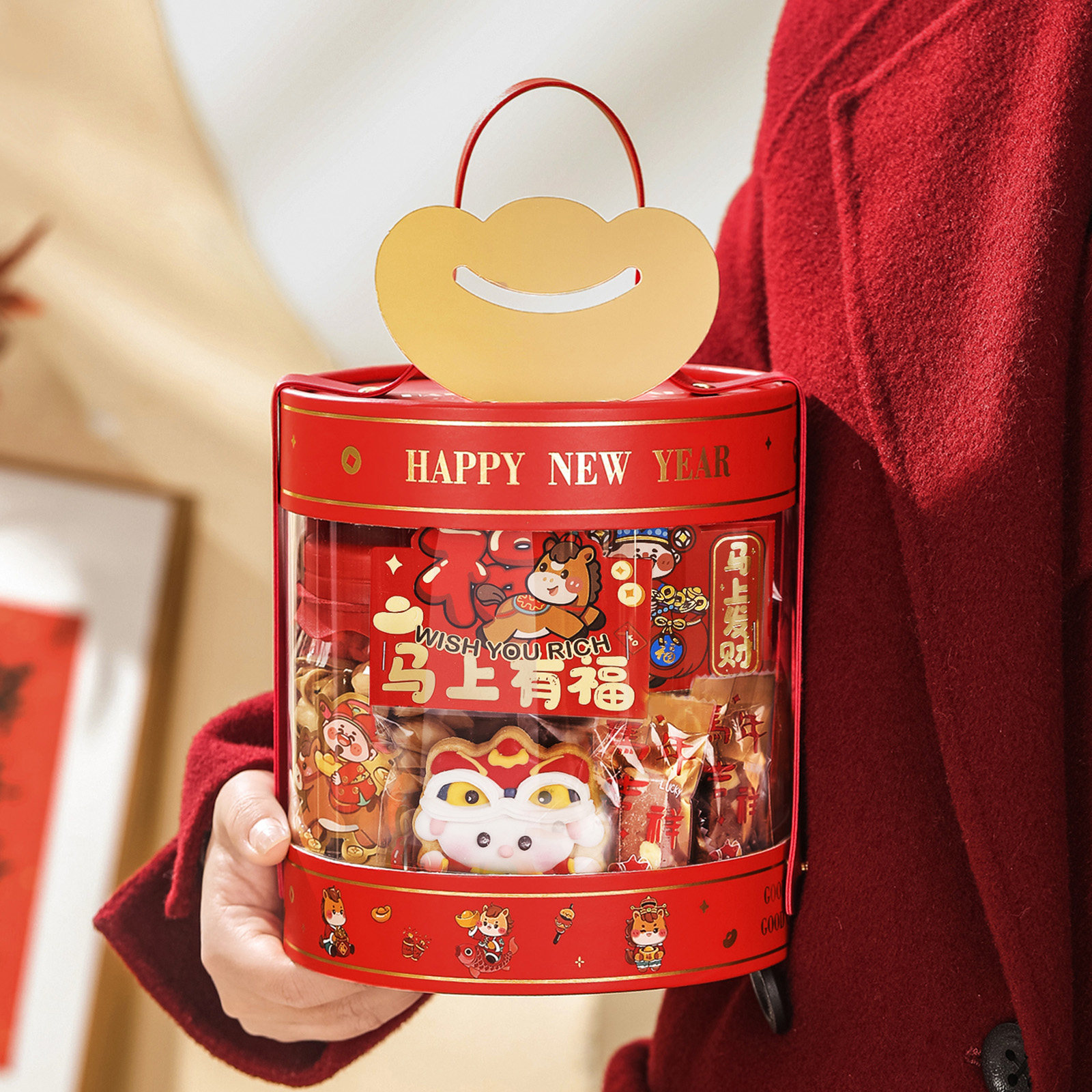 2026新年马年创意红色礼盒包装盒