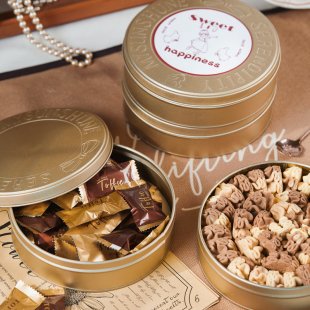 高档曲奇饼干铁盒包装盒糖果可可脆片雪花酥甜品点心罐磅蛋糕铁罐