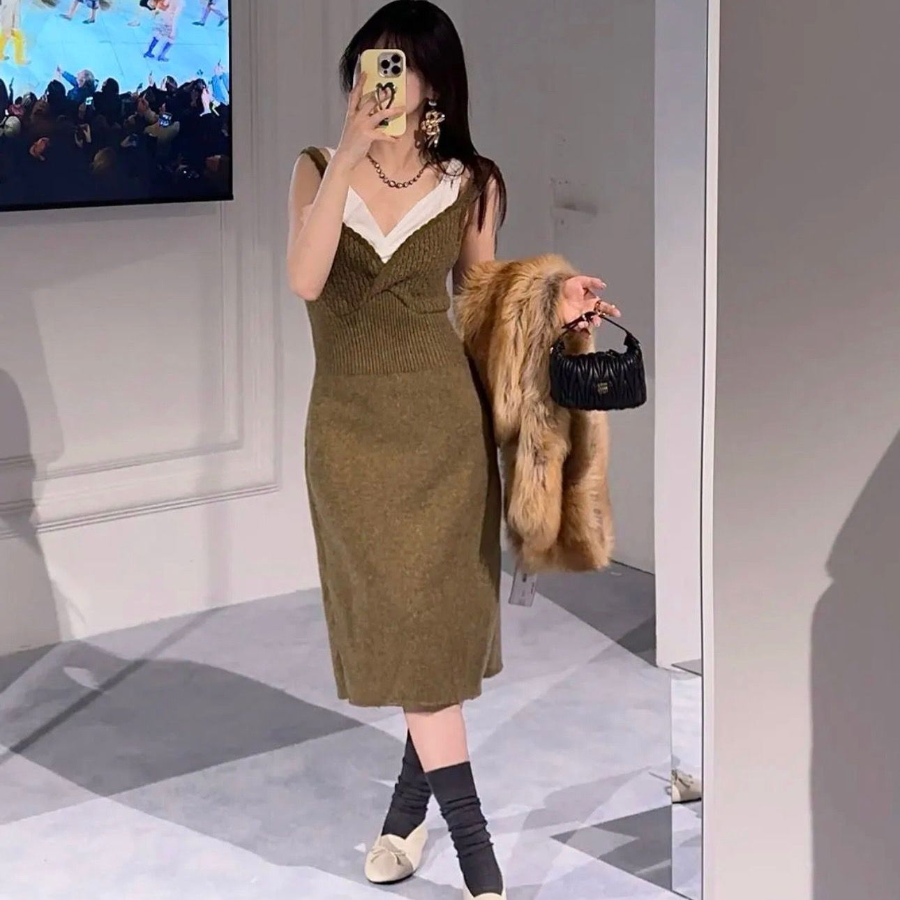 吊带连衣裙气质显瘦毛衣裙女