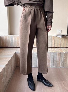 Hoo百搭通勤羊毛冬上K九分裤GRACE毛呢A21507TINAHOO慵懒新%直筒