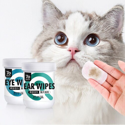 宠物去泪痕湿巾 150片网纱材质眼部湿巾清洁眼垢犬猫通用眼部湿巾
