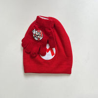 Export original order children's hats, cartoon Mario winter warm knitted hats and gloves for boys thumbnail 6