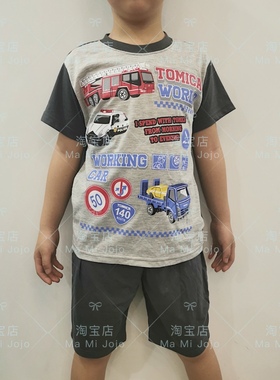 日单多美卡车儿童T恤 外贸男童夏季短袖短裤套装卡通小车tomic*a