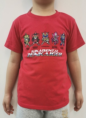 日单儿童超人T恤 外贸日系男童夏季卡通超级战队新款短袖衣