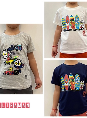 日单奥特曼人T恤 外贸男童夏季动漫超人迪迦赛罗咸蛋超人短袖上衣