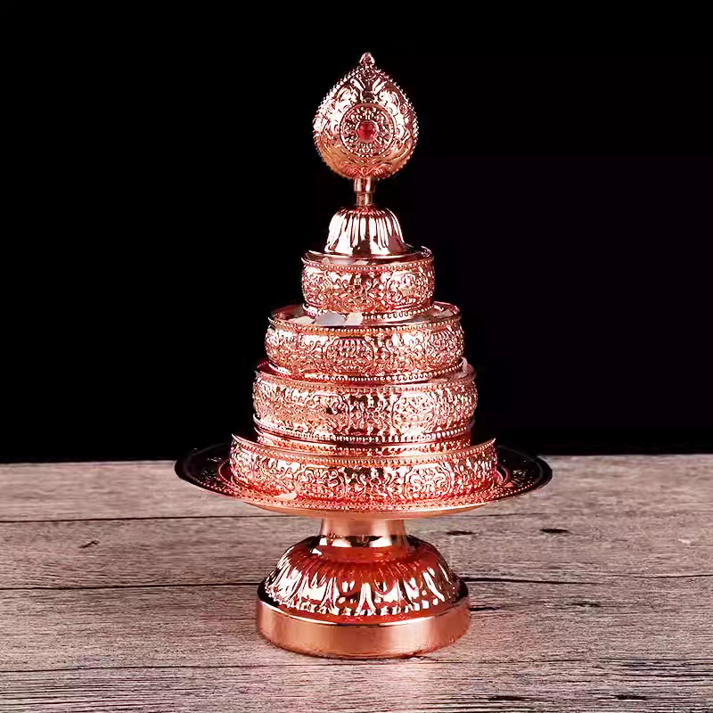 藏族佛饰品大小号初学修曼扎盘尼泊尔铜八吉祥索达曼茶罗吉堪布