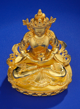 S999纯银镀金佛像居家佛台摆件无量寿智如来佛像长寿佛摆件10.5cm