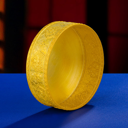 曼扎盘修盘S990纯银镀金八吉祥平花曼茶罗基盘曼扎修盘小号10cm