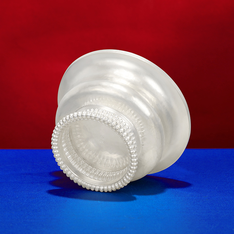 S990纯银供水碗居家高脚供水杯手工光面供碗银供杯供具用品大中小