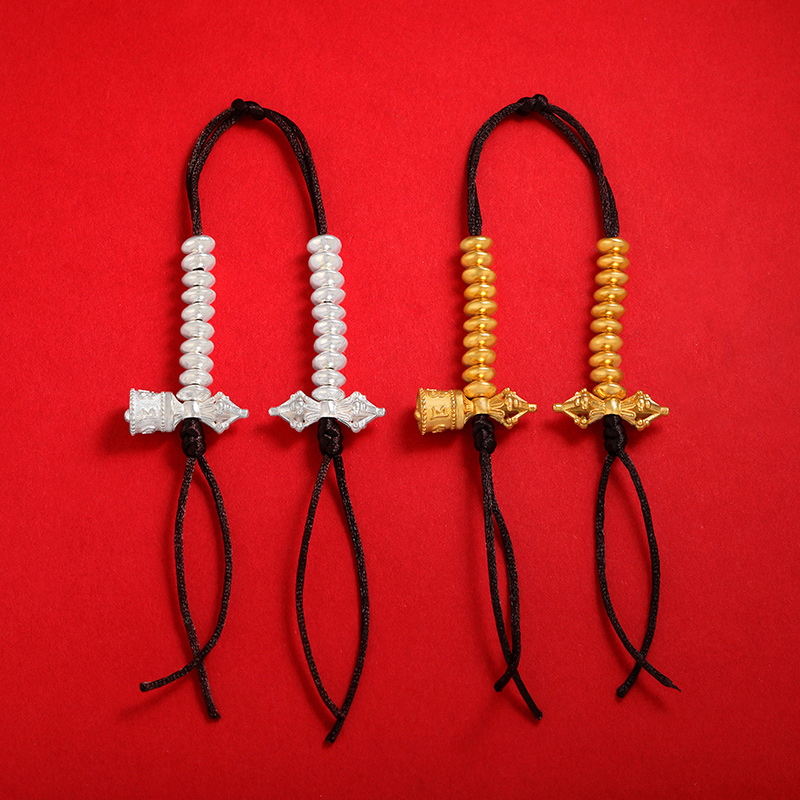 S925纯银铃杵计子数器手串手拨数计藏式文玩配饰diy配件记子数器